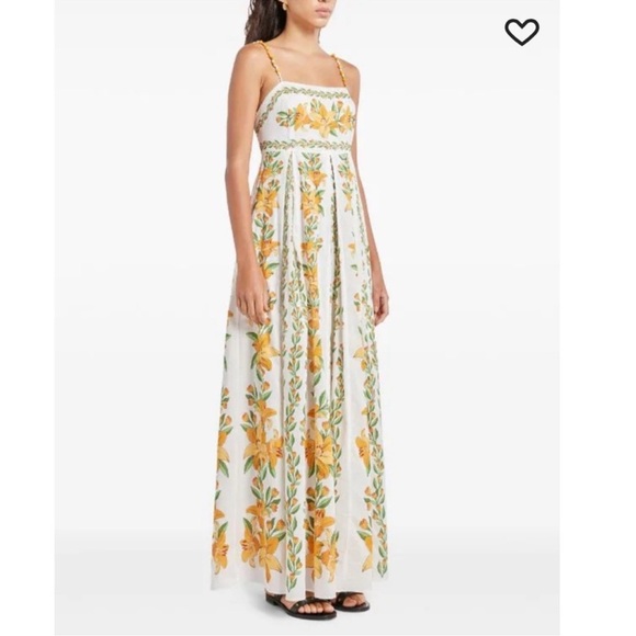 NWOT FARM Rio Off-White Tropical Lightness Floral Sleeveless sundress Maxi sz S - Picture 7 of 14